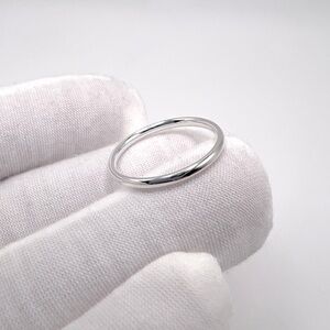 .925 Sterling Silver 2mm Plain Band Ring